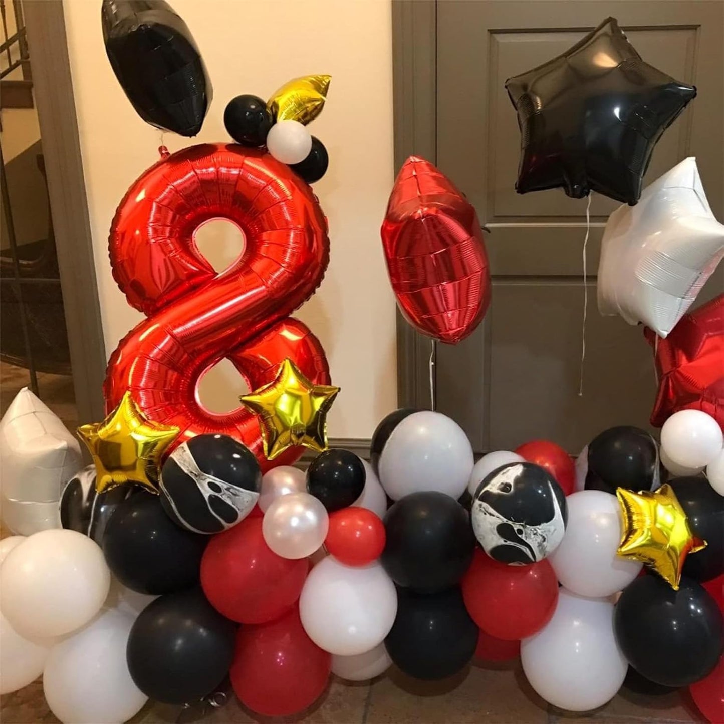 40 Inch Red Foil Balloon Number 4, Giant Self Inflating Number Balloons 0-9 for Men Women, Digital 4 Helium Balloons Set for Girls Boys 4th Birthday Anniversary Party Decorations Supplies