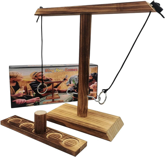 Ring Toss Game for Kids and Adults, Large Base Hook and Ring Game, Family-Friendly Indoor Holiday Fun or Outdoor Patio Games, Halloween Games