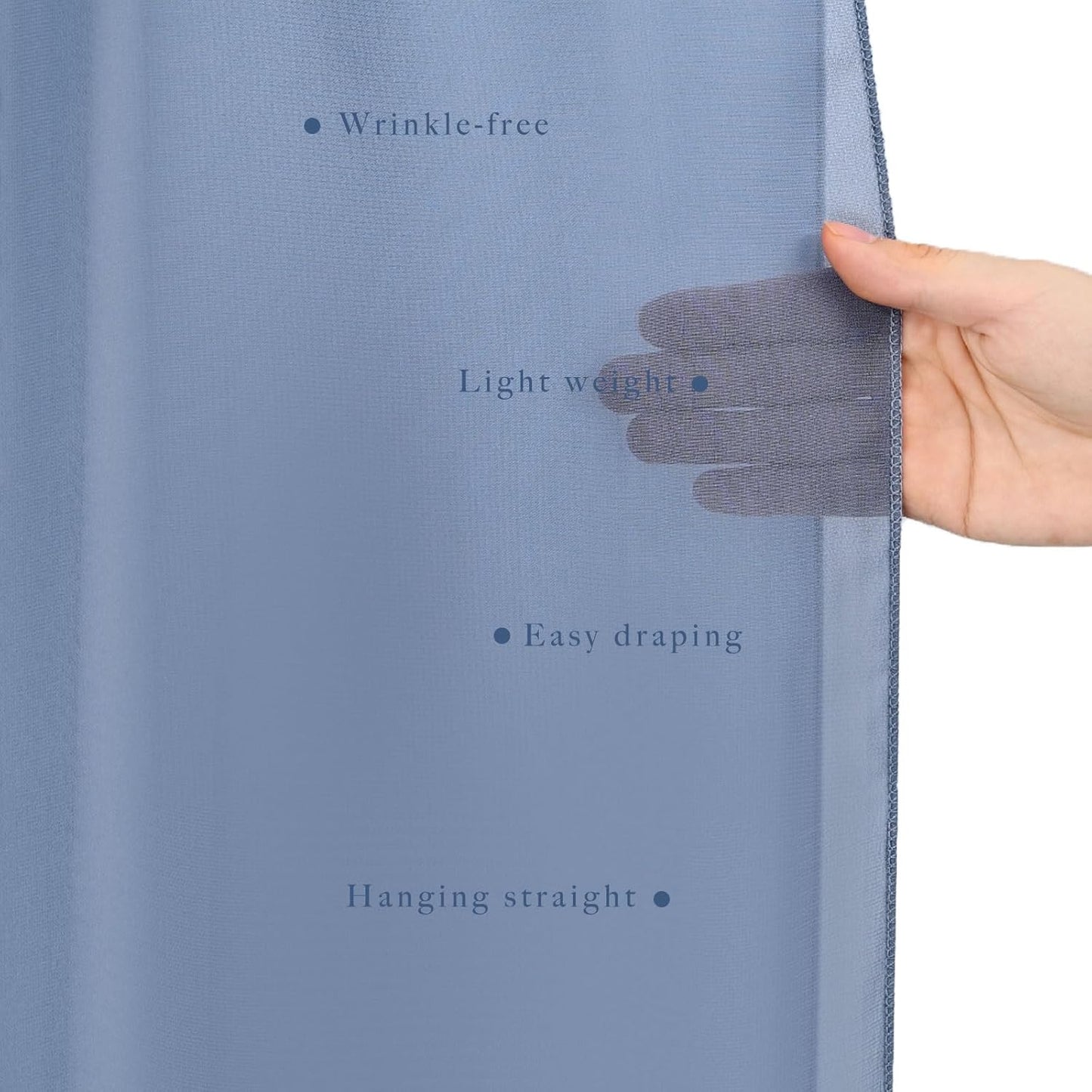 20Ft Length x 28" Width 4 Panels Wedding Arch Draping Fabric Dusty Blue Arch Drapes Chiffon Fabric Sheer Curtains Backdrop for Party Bridal Decorations Wedding Ceremony Ceiling Stage Reception Decor