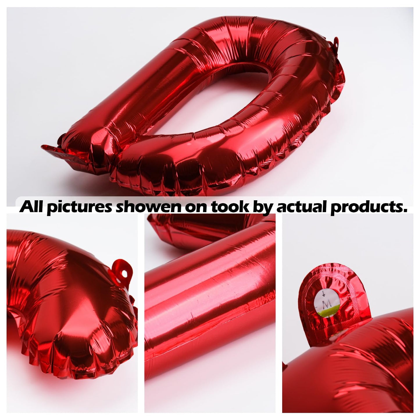 16 Inch 52Pcs Red Letter Balloons Shiny A-Z Foil Balloon Letters