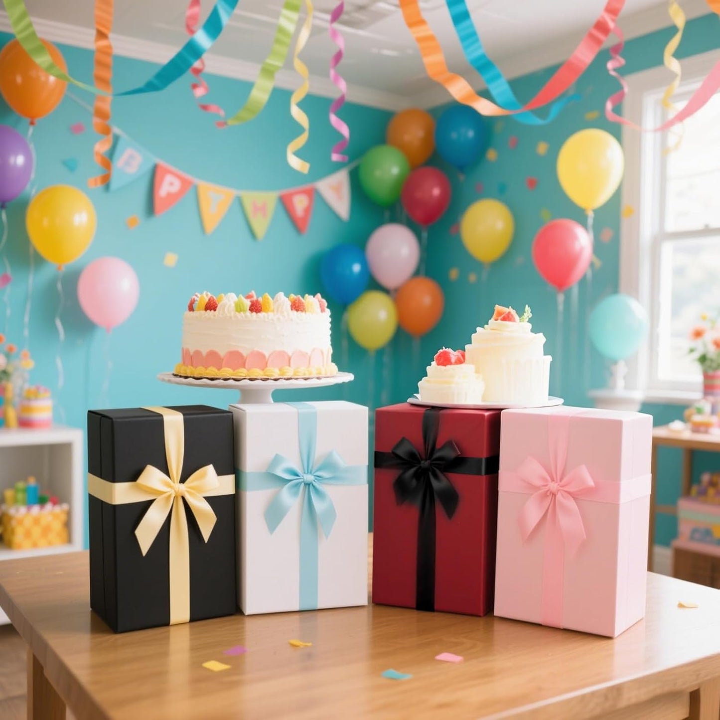 Rinrda 5 Pack Large White Gift Box,13.75"x9"x4.5", Gift Boxes with Magnetic Lids for Presents Closure Gift Packing for Birthday,Christmas, Halloween,Wedding,Bridal Gifts,Mother's Day Gift Packging