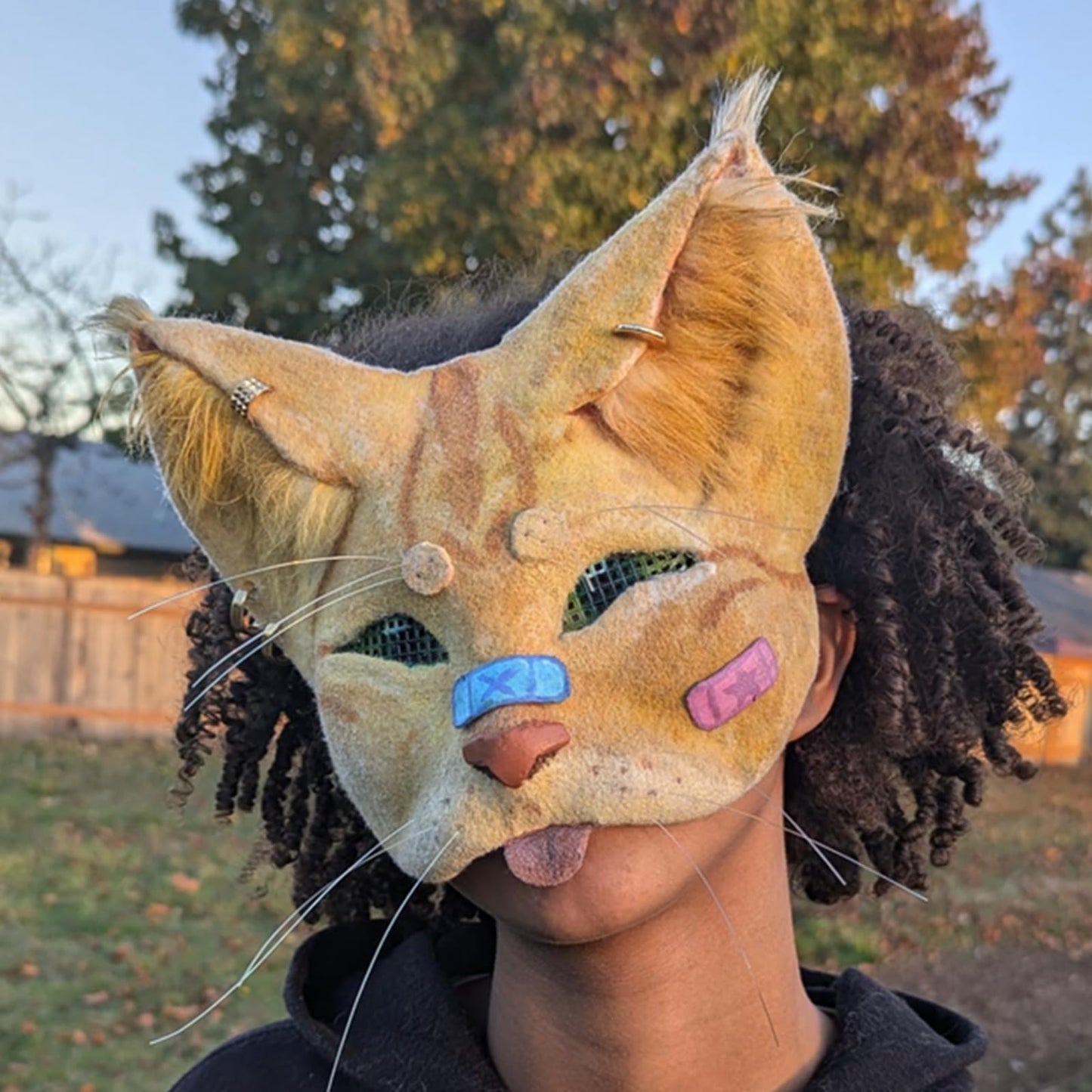 Apettoey 10PCS Cat Masks - White Therian Masks for Masquerade, Halloween, Kids Cosplay & Costume