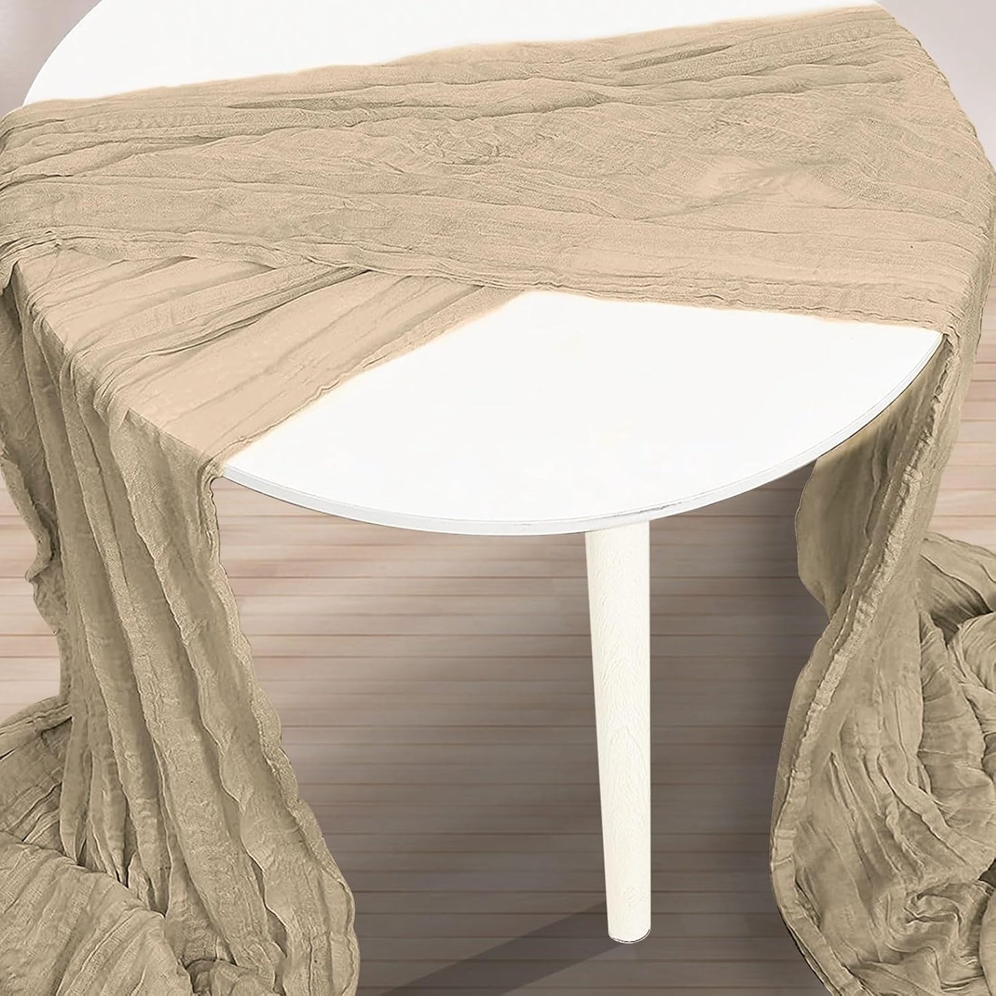 10 Pack Khaki Cheesecloth Table Runner 35x120 Inch 10Ft Rustic Gauze Cheese Cloth Table Runner Sheer Cheesecloth Table Runners for Wedding Party Bridal Shower Decoration