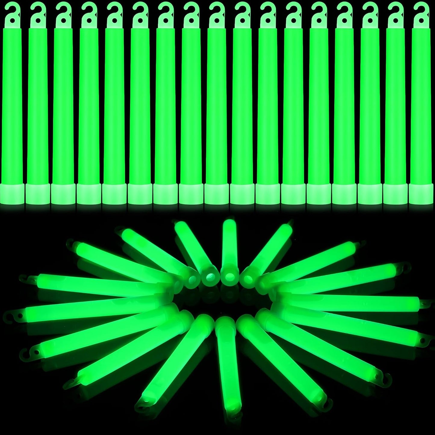 Sotiff 200 Pcs Bright 6 Inch Large Glow Sticks Bulk Emergency Glow in The Dark Sticks with 12 Hour Duration for Camping Hiking Outdoor Parties Activities Survival Storms Blackouts (Green)