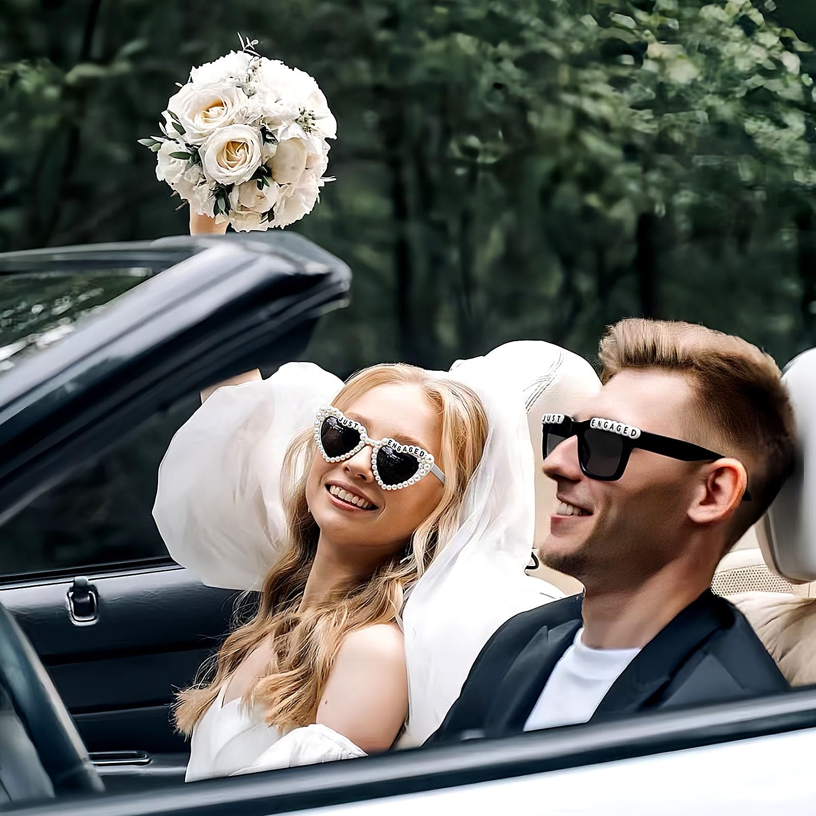 yuxiaoyu Engagement Party Decorations Just Engaged Sunglasses for Engagement Decor Just Engaged