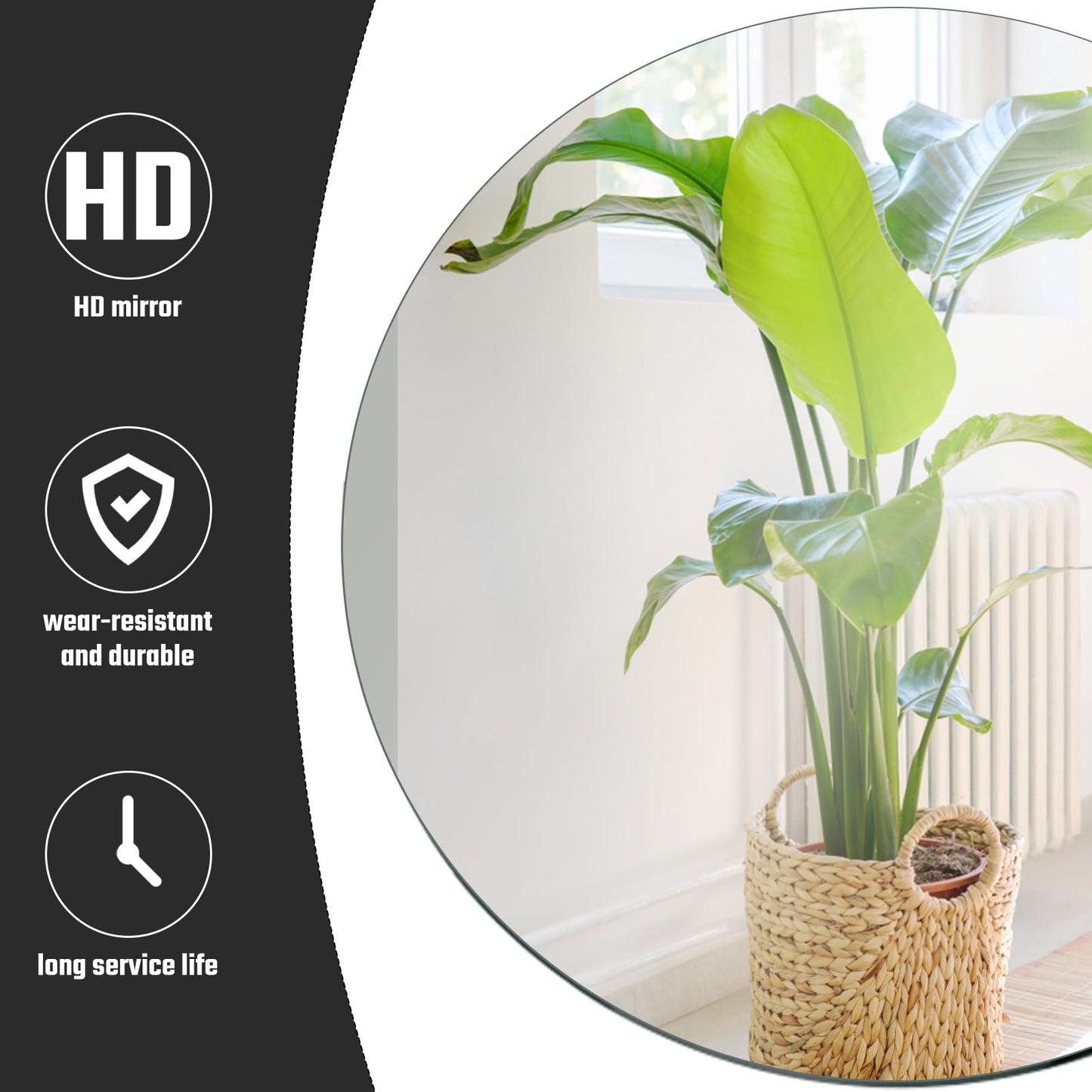 Seelenruhe 12" Round Mirrors for Centerpieces for Tables, Round Mirrors Trays Plates for