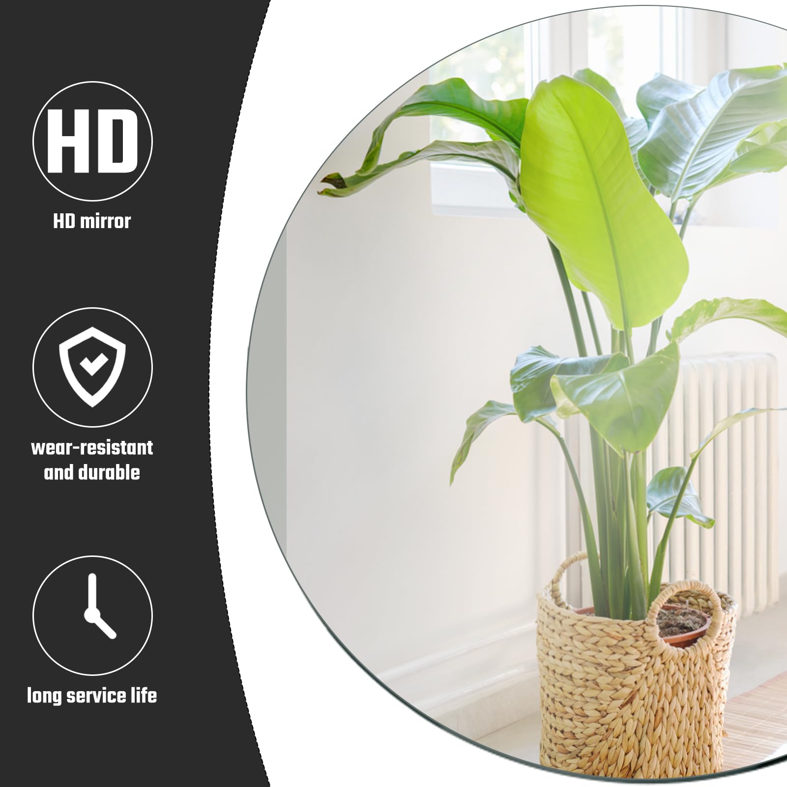 Seelenruhe 12" Round Mirrors for Centerpieces for Tables, Round Mirrors Trays Plates for