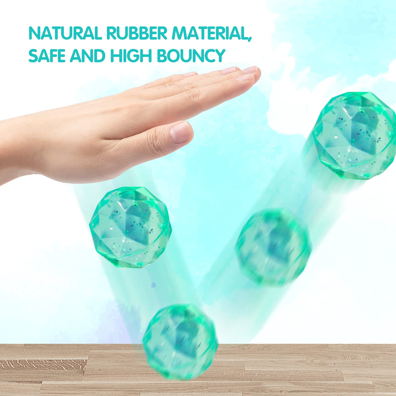 Ecoofor 24 Pieces Bouncy Balls 32mm Bounce Balls 6 Styles High Bouncing Balls Toys for Kids Party