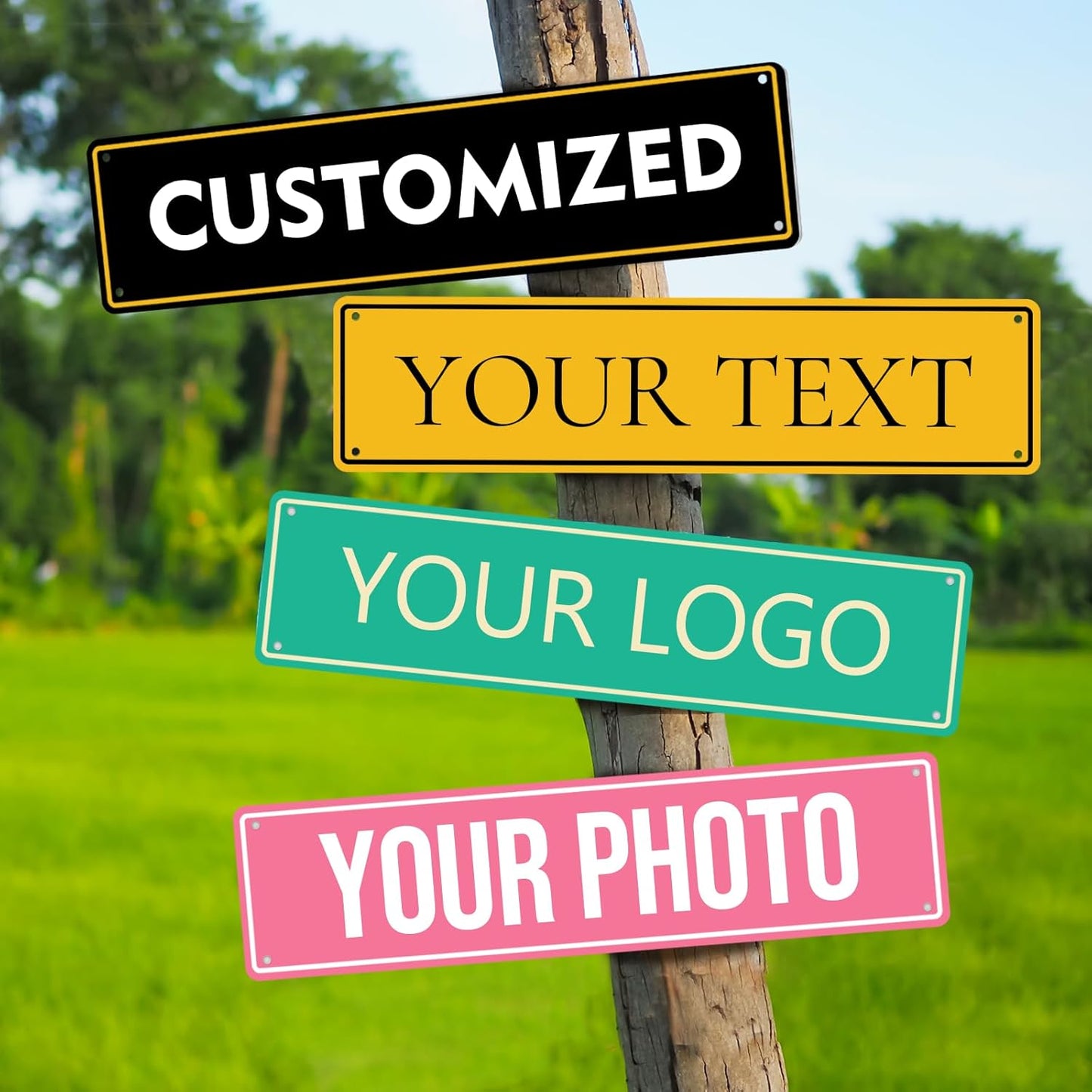 Custom Signs Outdoor Metal - 16 x 4 Personalized Aluminum Rust-Proof Entrance Hazard Intersection Parking Street Signs，Decorative Sign