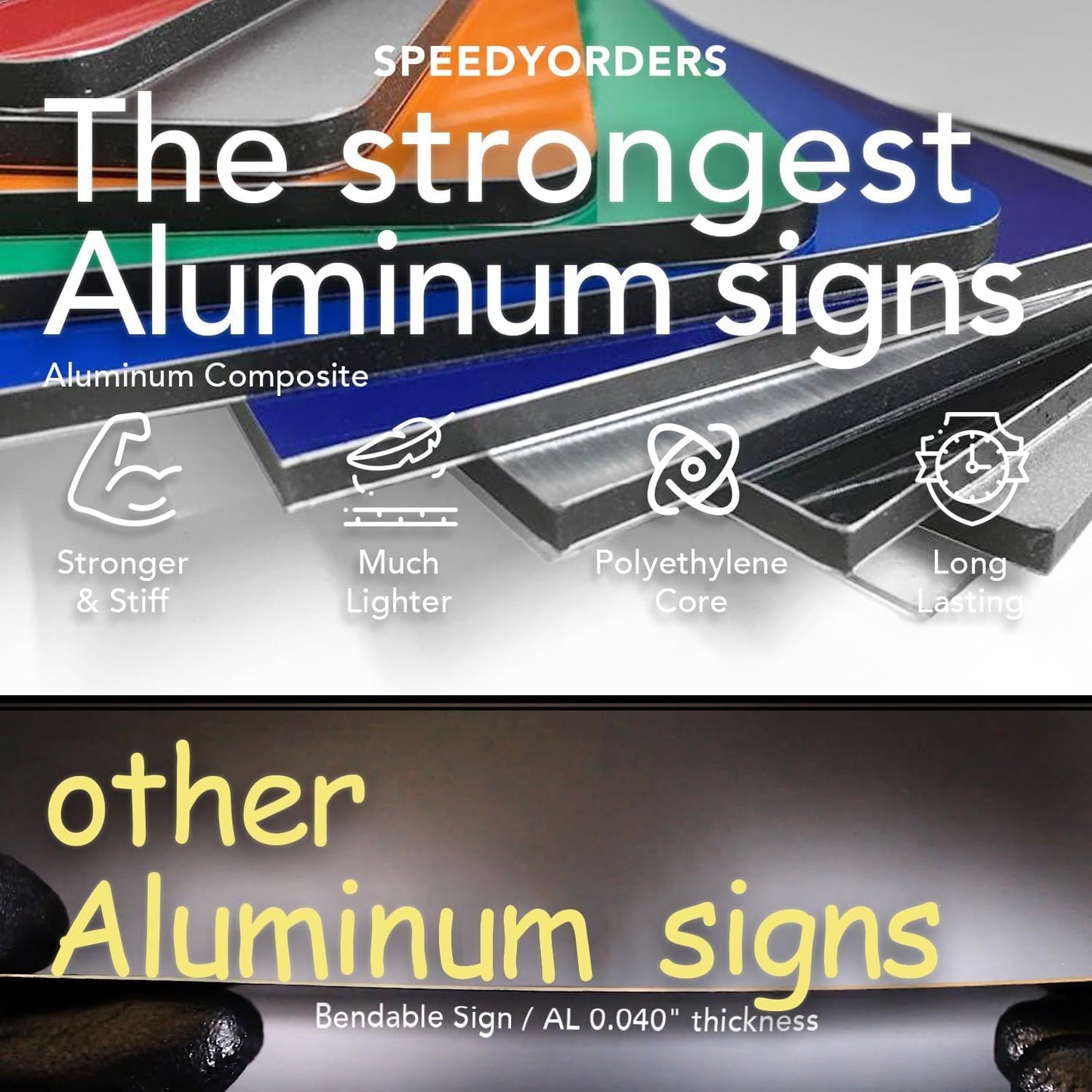 Custom Outdoor Metal Business Signs, Personalized Aluminum Signs, White Aluminum (White, 14x10 In)