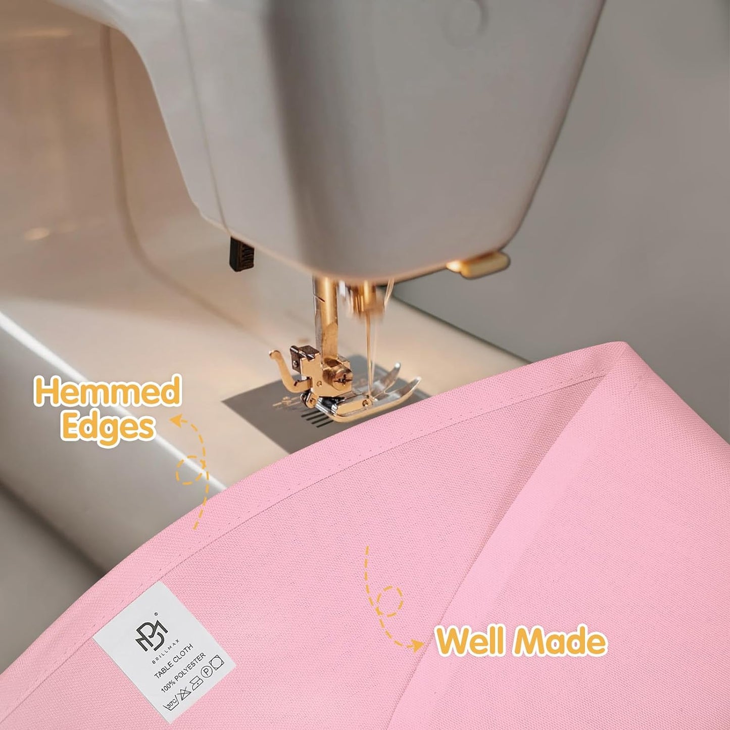 BRILLMAX 8 Pack Pink Round Tablecloths 90 Inch - Circle Bulk Linen Polyester Fabric Washable Table Cloth Cover for Wedding Reception Banquet Birthday Party Buffet Restaurant