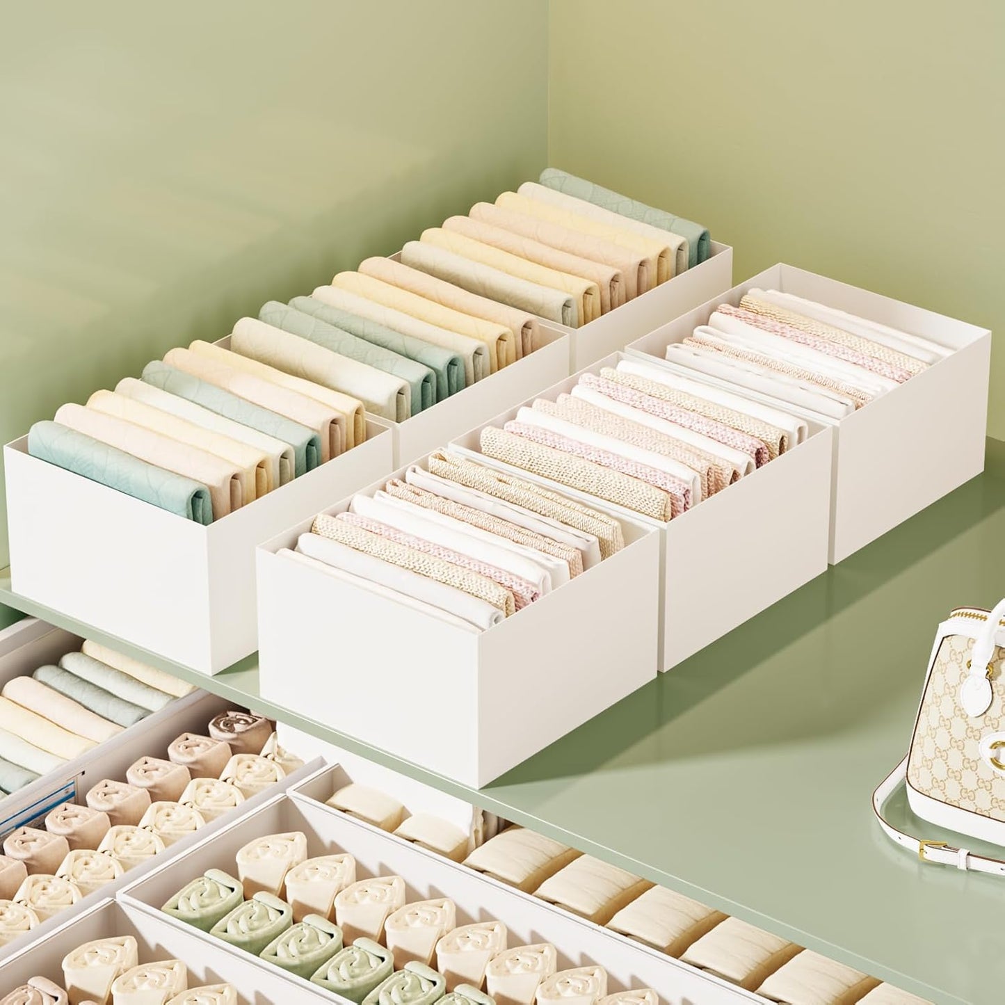 Buffet Risers, Food Risers for Buffet Table, Display Stand Shelf for Catering Dessert Collectibles Jewelry Figures Show, White Acrylic Cube Display Nesting Risers with Hollow Bottoms