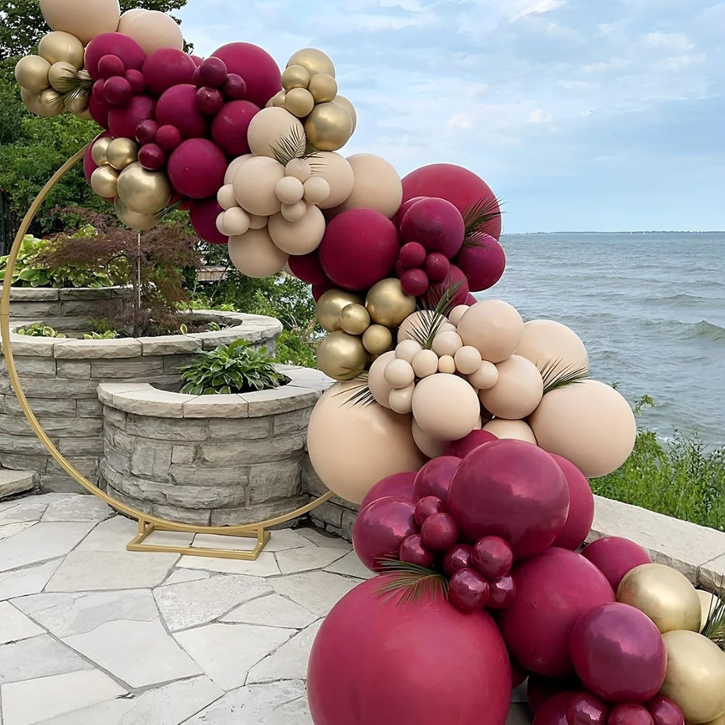 90pack Burgundy Balloons Different Size 18/12/10/5 Inch Maroon Balloon Garland Arch Kit for Graduation, Thanksgiving Day, Autumn Fall Theme Party, Wedding, Birthday Decorations