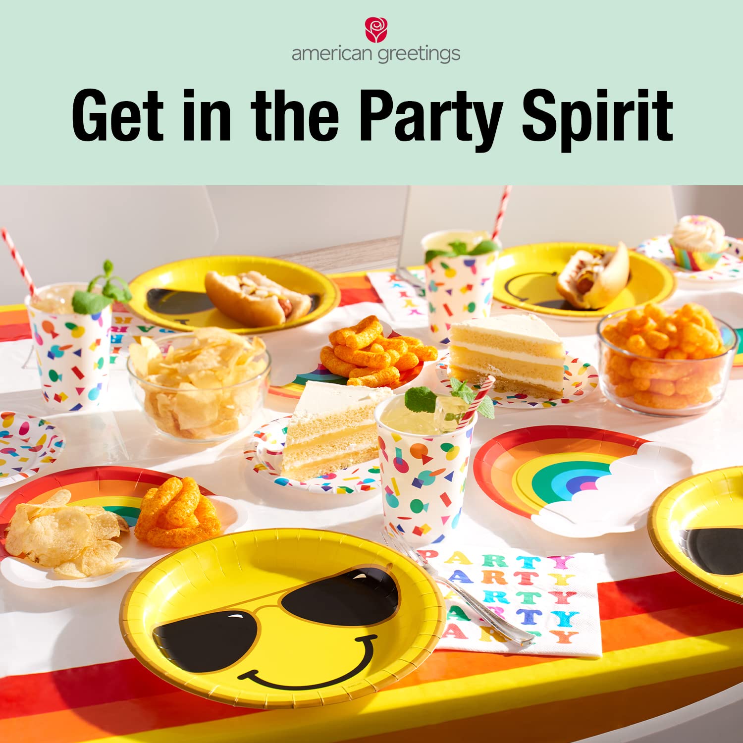 American Greetings Rainbow Party Supplies, Dinner Plates (36-Count)