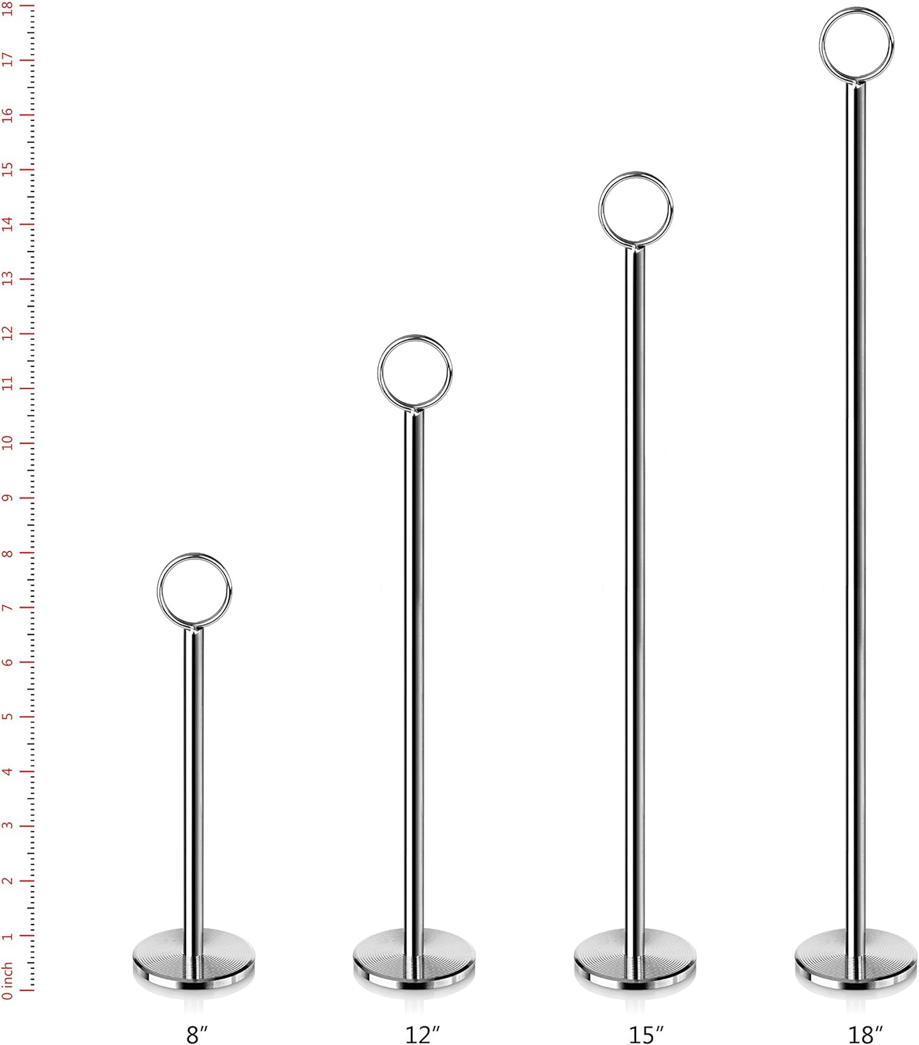 New Star Foodservice 23305 Ring-Clip Table Number Holder/Number Stand/Place Card Holder, 18-Inch, Set of 12