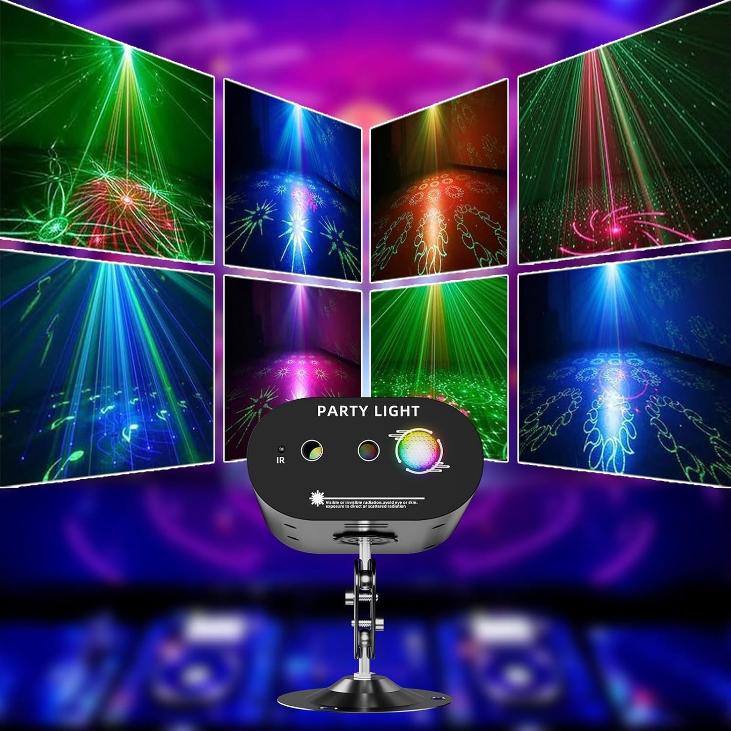 DJ Disco Ball Party Lights with Sound-Activated Remote, Durable ABS RGB LED Strobe Stage Lighting, Light Projector for Xmas/Rave/Club/Bar/Home Room Decoration, Gift for Birthday and Fetivals