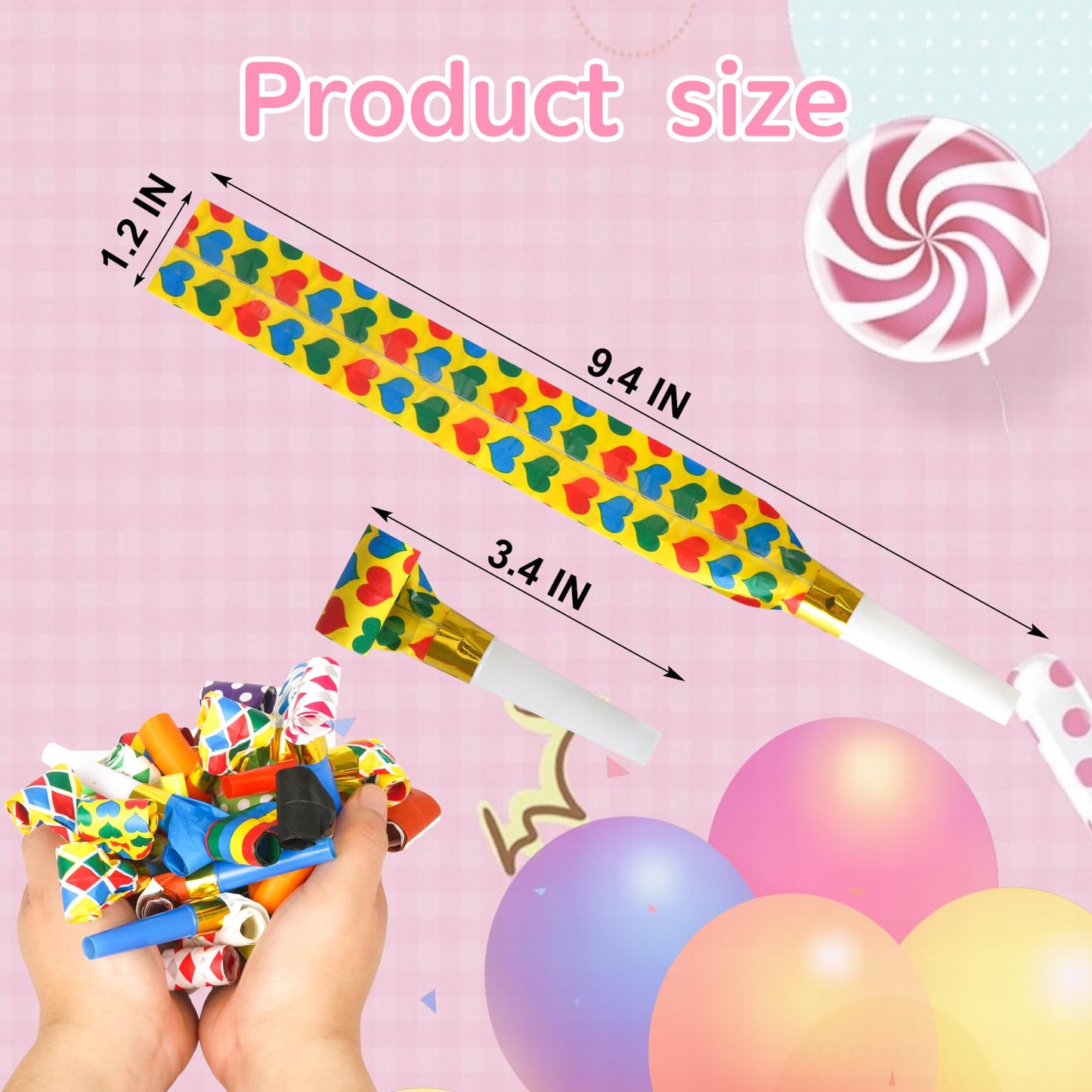 Chshhuao 50 Pcs Funny Blowouts Blow Horns Birthday Party Whistles New Years Party Favors