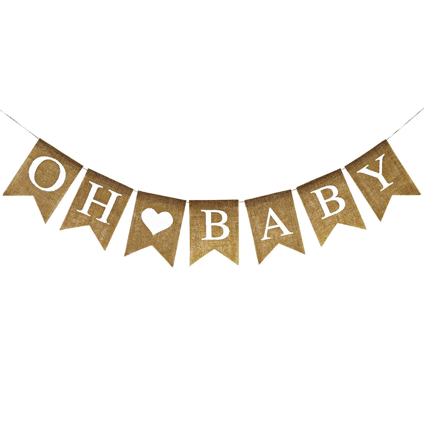 Anwyll Burlap Oh Baby Banner - NO DIY Baby Shower Decoration Banner Oh Babies Shower Sign for