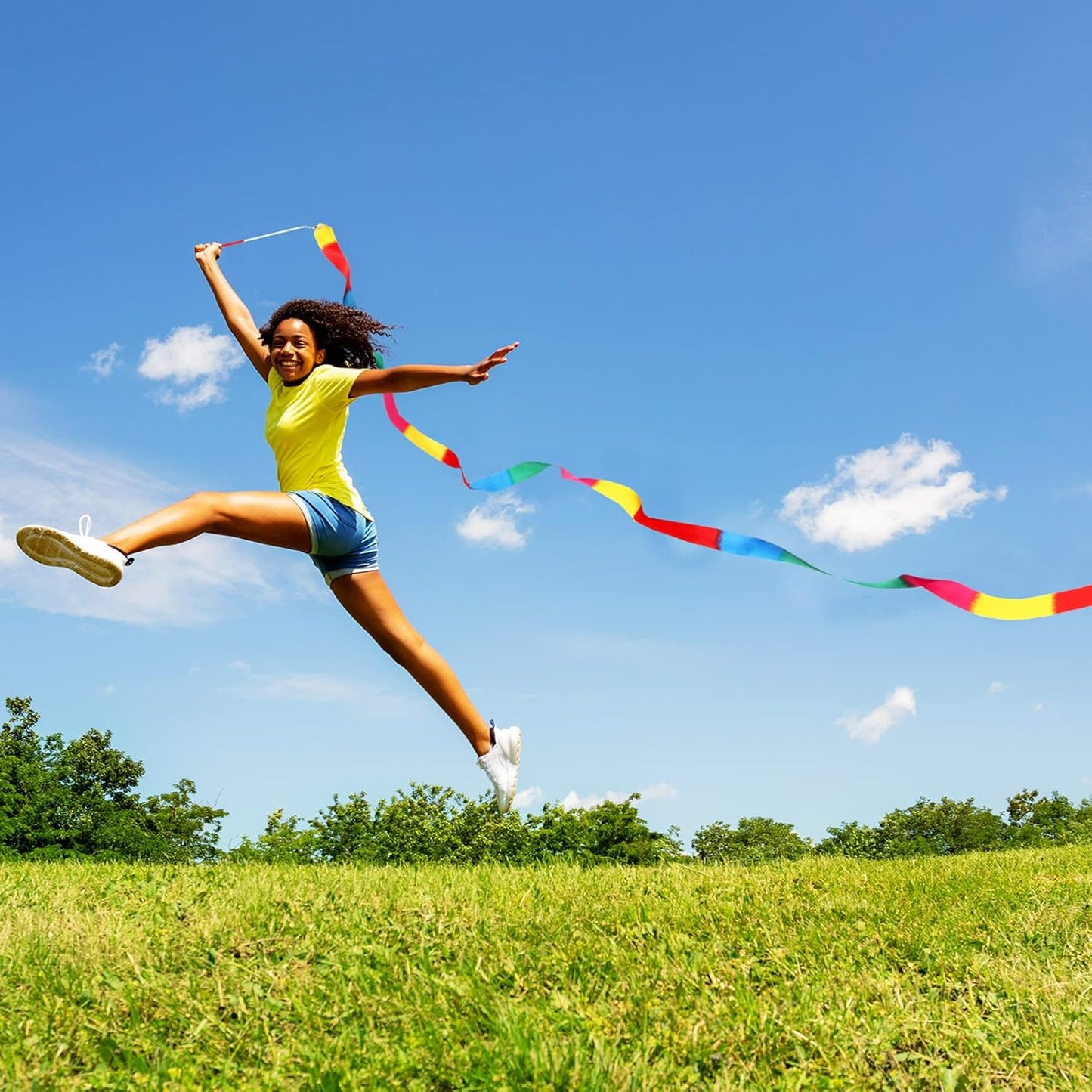 Sratte 30 Pieces Rainbow Dancing Ribbons 78.74 Inches Long Rhythmic Gymnastics Wands Colorful Dance Twirling Streamers for Rainbow Party Favors Party Birthday Gift Gymnastics Equipment