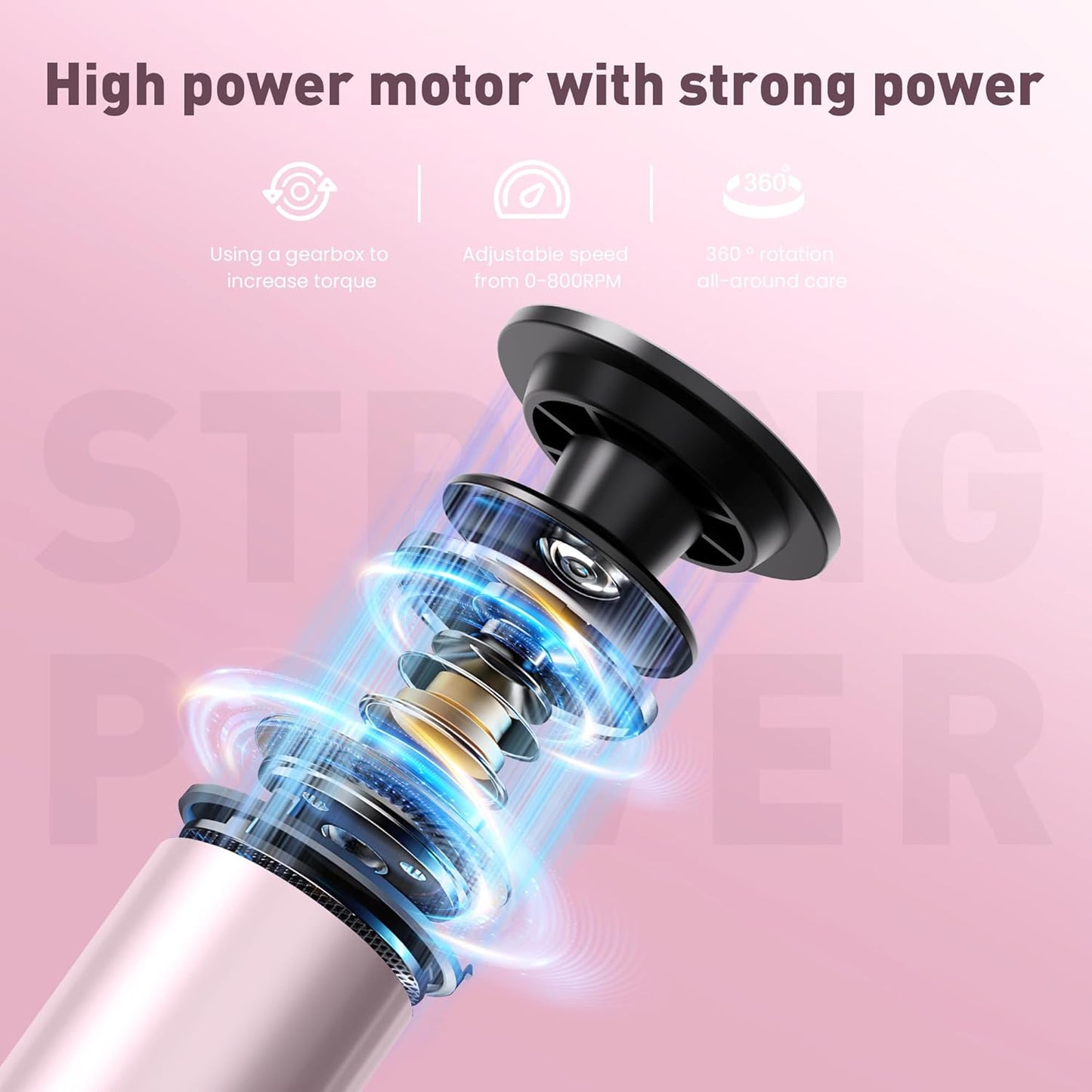 Electric Foot Callus Remover,2 in1 Rechargeable Callus Remover for Feet,9-Speed Wireless Electric Foot File Nail Grinder,Foot Scrubber Pedicure Tools for Dead Skin Dry Cracked Feet(Pink MINI)