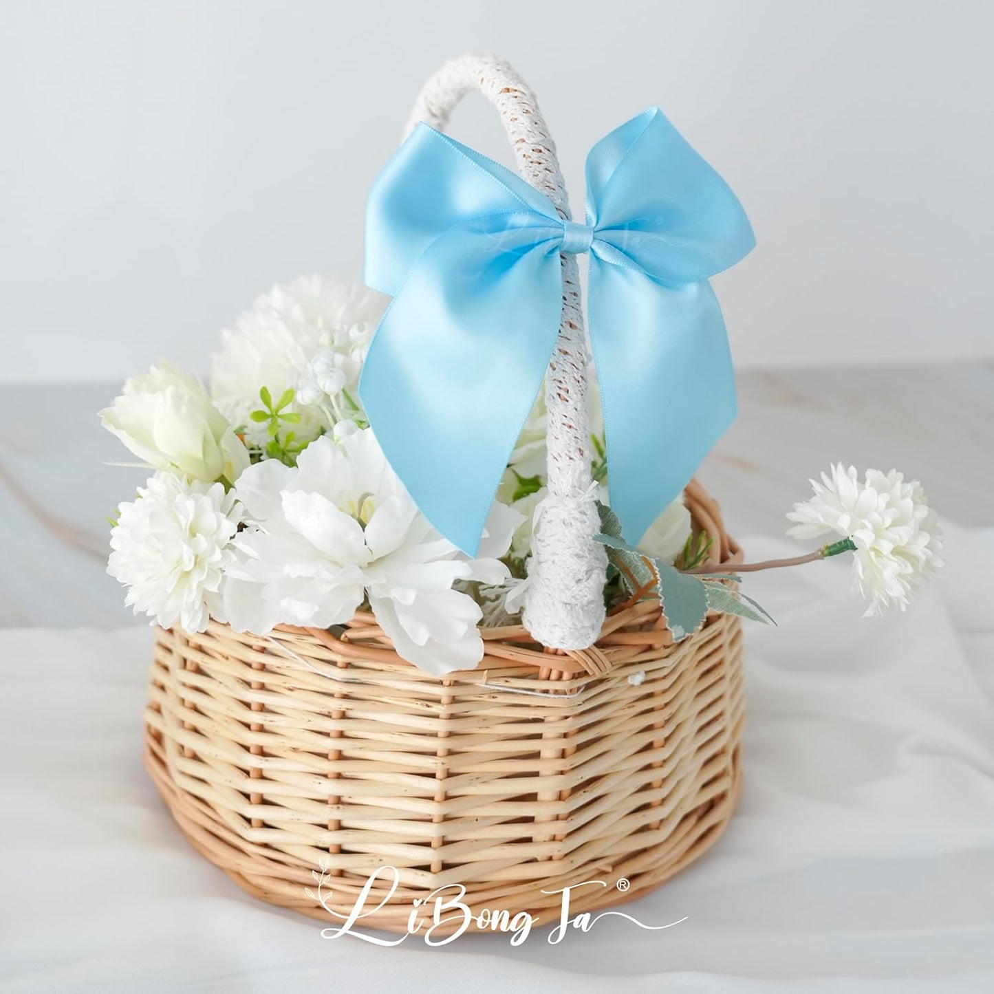 5'' Blue Bow Party Decorations Satin Bows, Twist Tie Bows for Treat Bags, Cake Pops, Pre-Tied Bow Premade Ribbon Bows for Crafts, Holiday Bows for Gift Wrapping, Wedding Decor-24 Counts