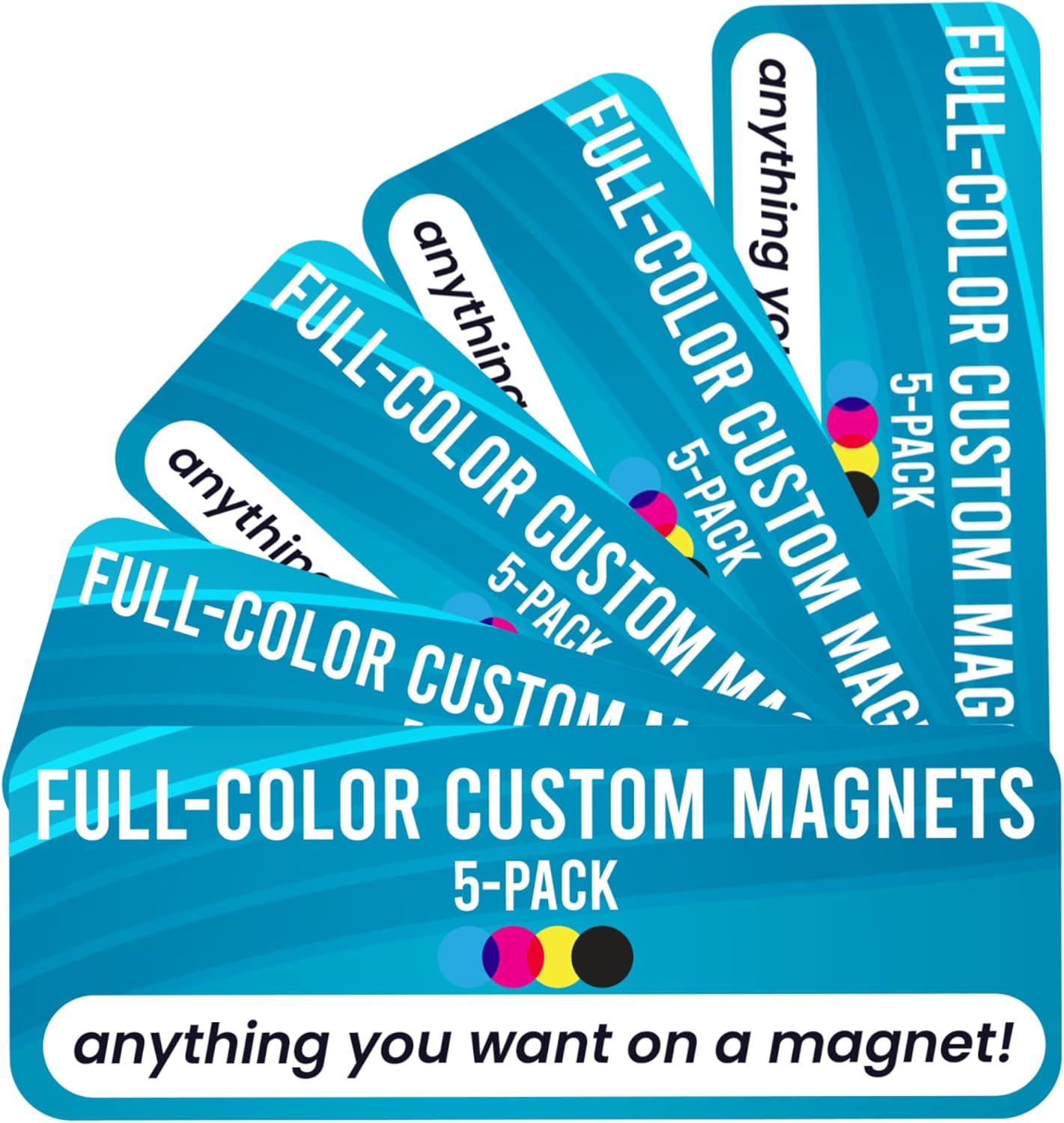 Magnet Me Up Custom 10x3 Inch Rectangle Magnet, 5 Pack, Customizable for Businesses, Personal Use, Choose Your Text, Upload Image, Magnetic Vinyl for Car and Any Magnetic Surface, Crafted in USA