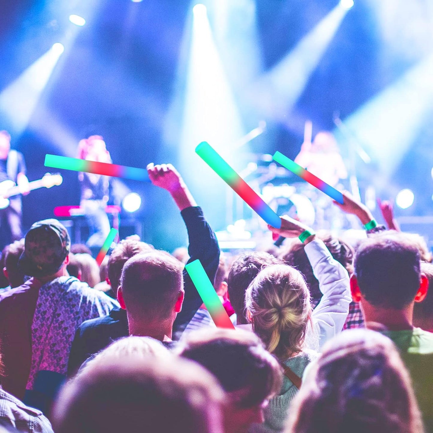 35 Pcs Foam Glow Sticks Bulk, LED Light Up Foam Sticks, Glow in the Dark Party Supplies for Adults Wedding Halloween Birthday Christmas Rave Party Favors 3 Flash Modes