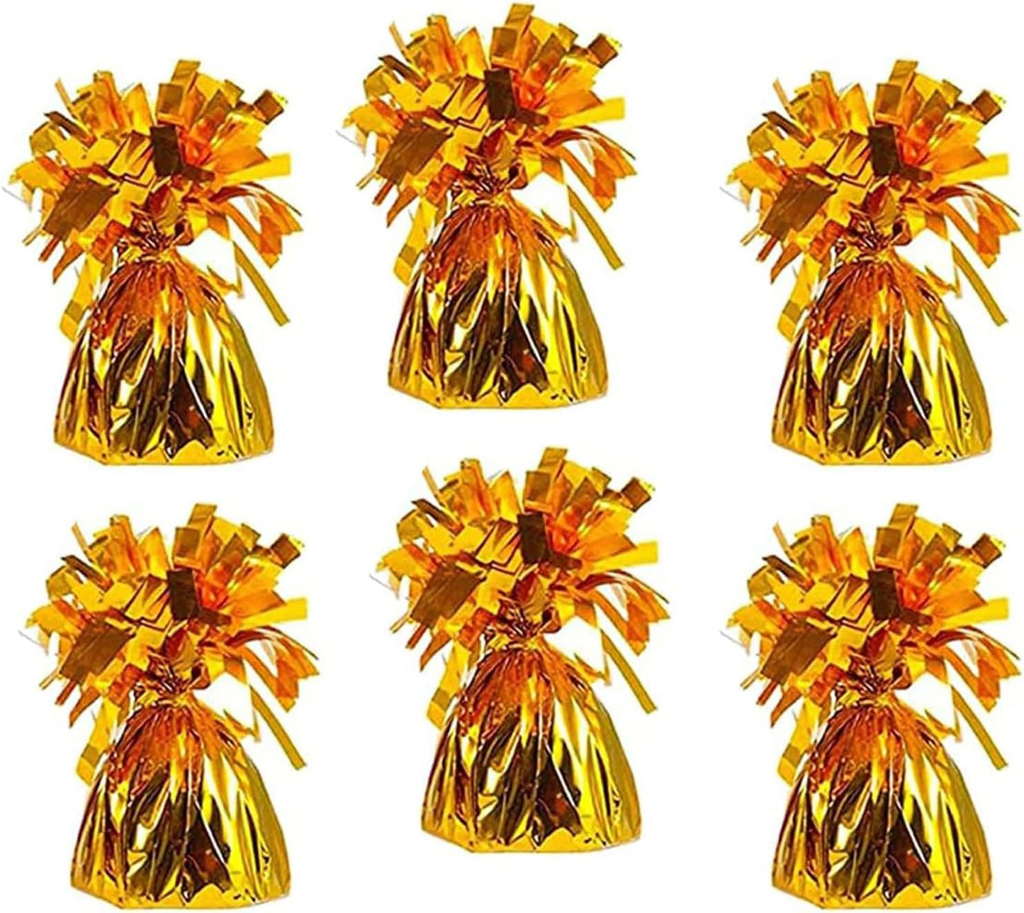 Metallic Balloon Weights, Birthday Party Favors, Novelty and Gag Gifts, 5.5" Inches, 6-Pack (Orange)