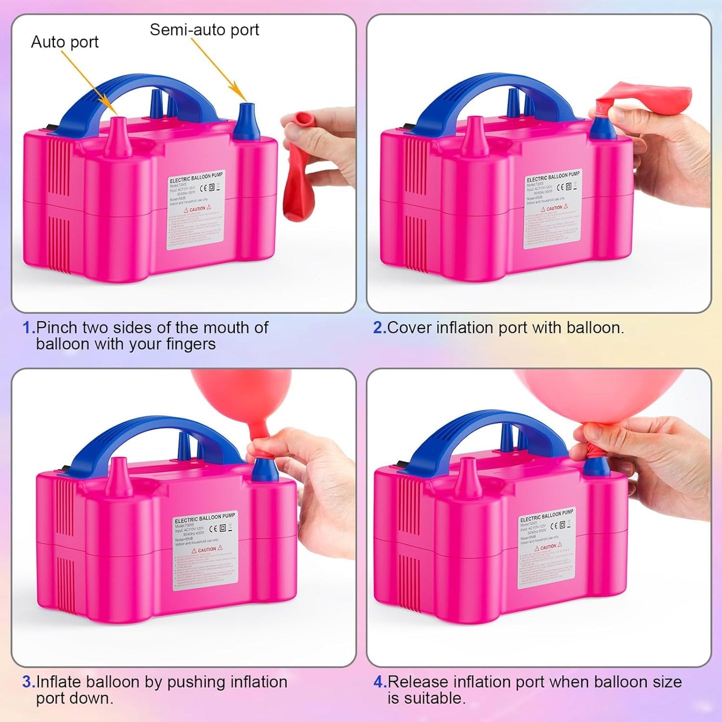 Motorenbau Electric Balloon Pump with Dual Nozzle & 2 Tying Tools