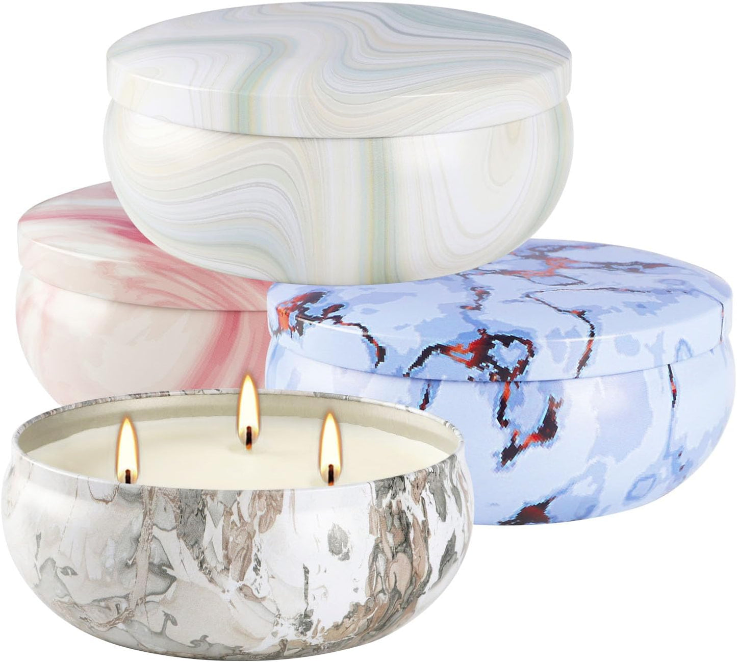 30-Hour Citronella Candle Set – 4 x 12oz Soy Wax Candles for Indoor Outdoor Use,3 Wicks Ideal for Home Patio, Balcony BBQs, and Summer Camping