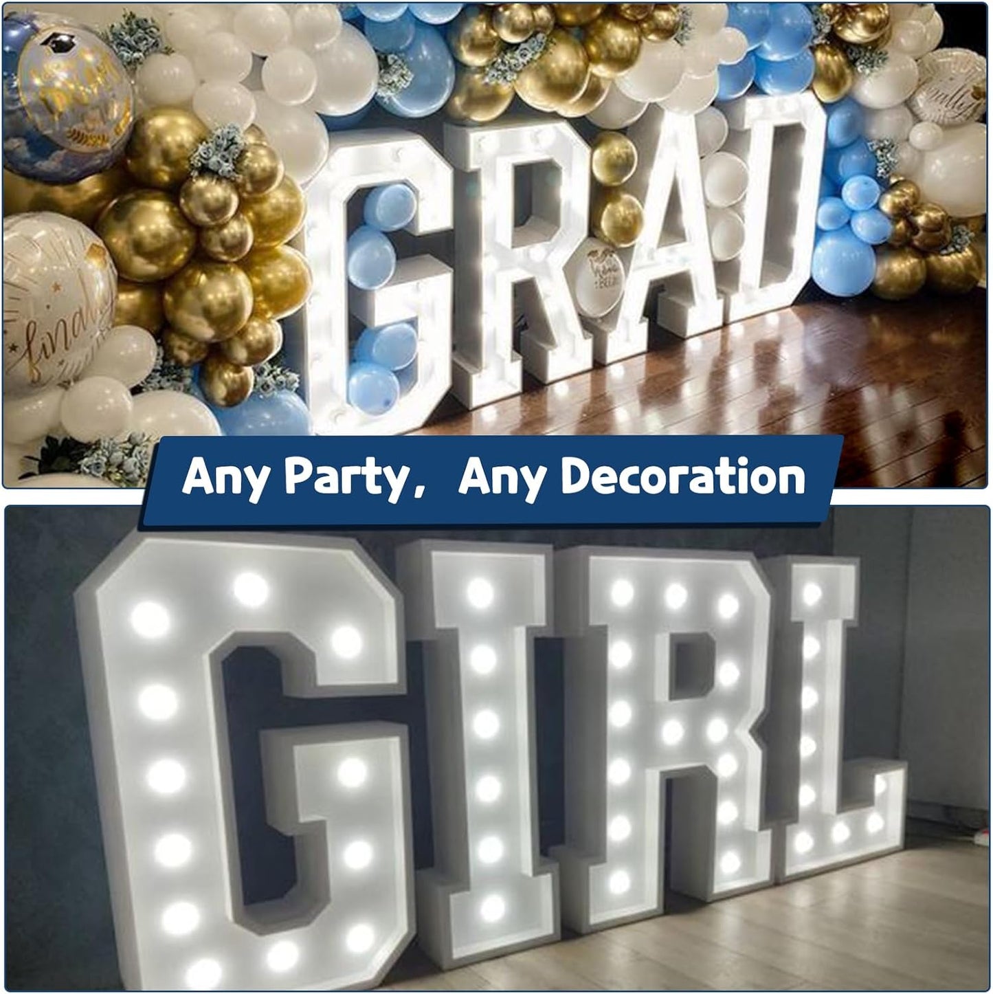 Marquee Letters 3 Feet Tall Large Light Up Letters Baby Shower Decorations Wedding Engagement Proposal White Party Decorations Marry Me Sign Big Cardboard Backdrop I