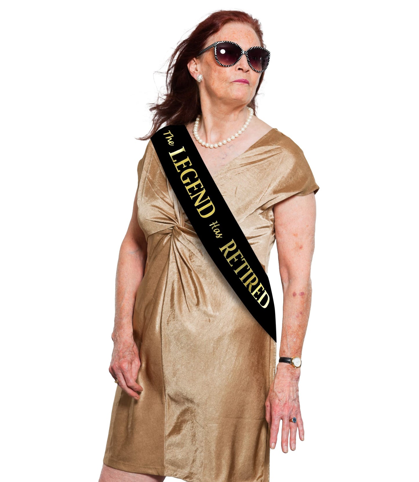 JPACO The Legend Has Retired Sash – Elegant Black and Gold Foil Legendary Sash for Both Women and