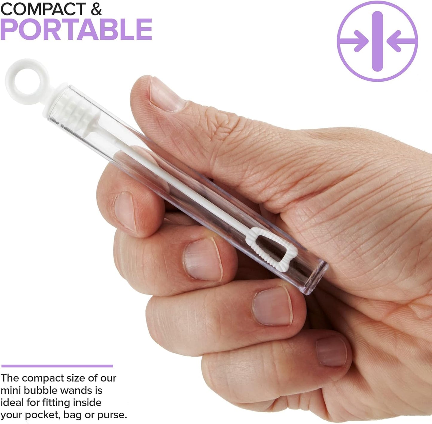 Wedding Bubbles Bulk - White Circle Top Wands (100 Count) Individual Mini Bubble Wand Favors for Weddings, Celebration Party Favor for Guests - Stock Your Home