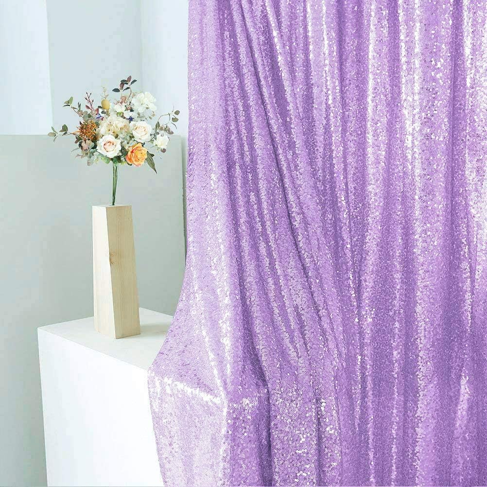 Eternal Beauty Lavender Sequin Backdrop, 10x10 Ft Glitter Background Curtains for Shimmer Photography Party Wedding Birthday Back Drop Decor