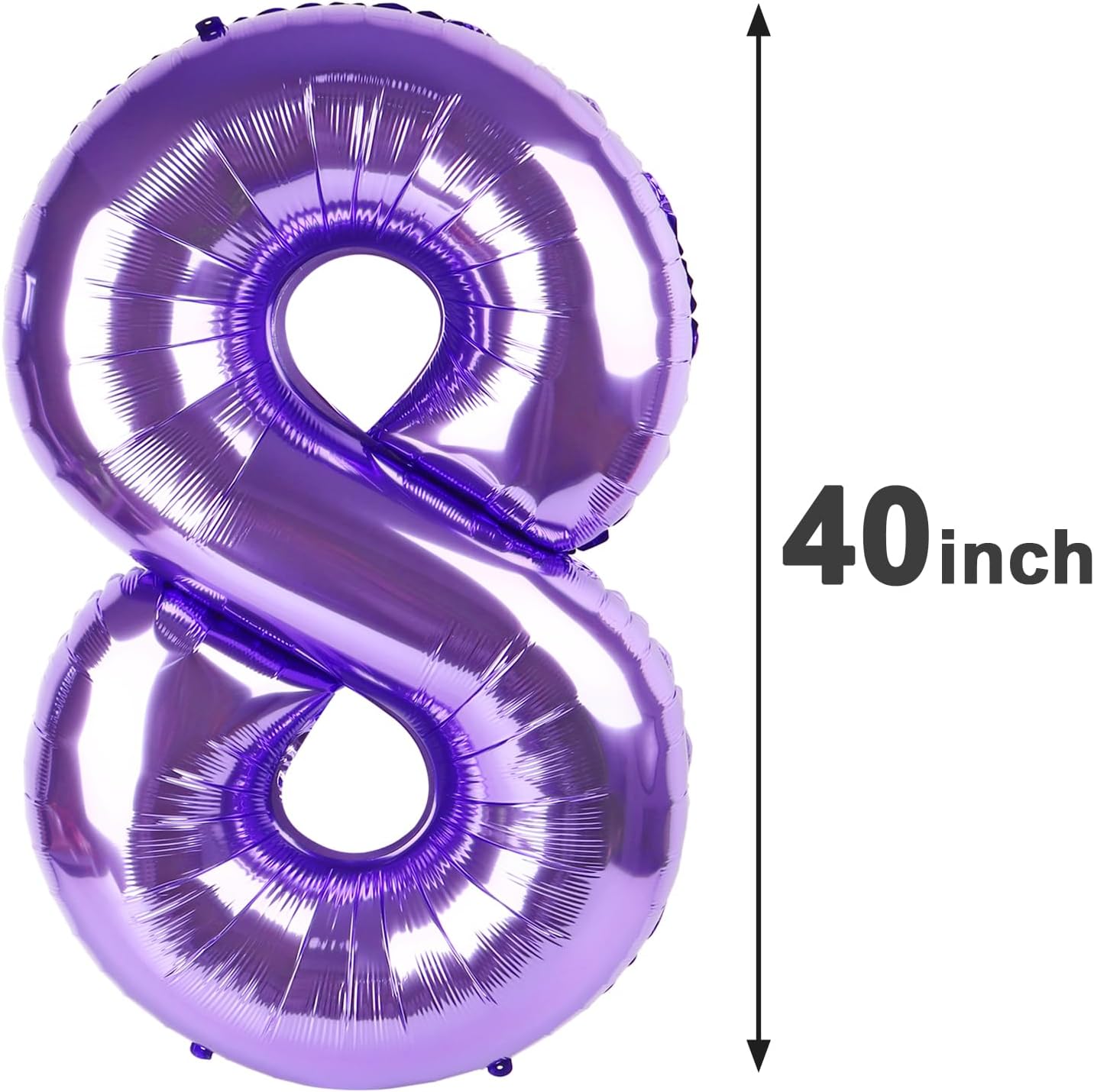 Purple Number 8 Balloon - 40 Inch, Birthday Party Decorations, Anniversary & Graduation Supplies