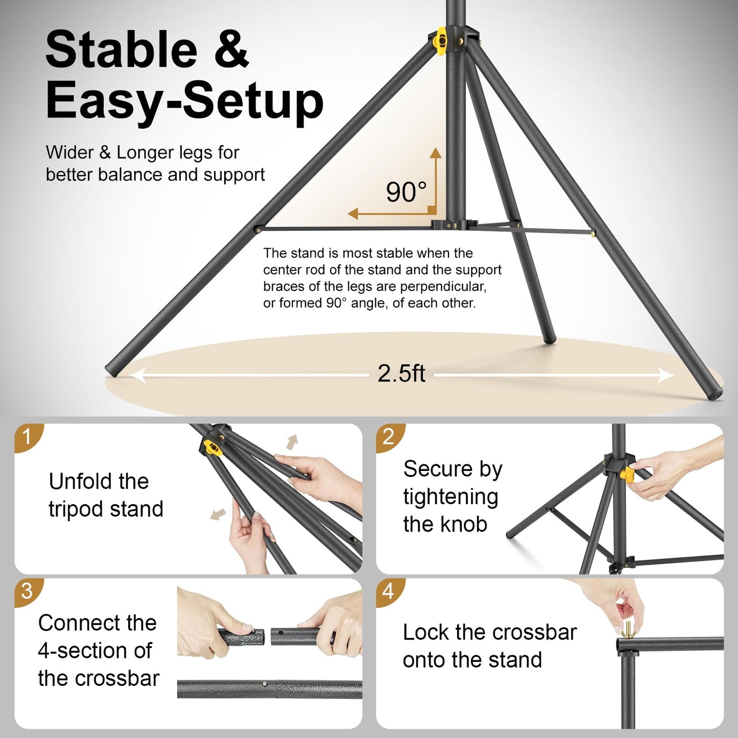 LINCO Lincostore Backdrop Stand Kit 10x6.5ft for Photography 4171