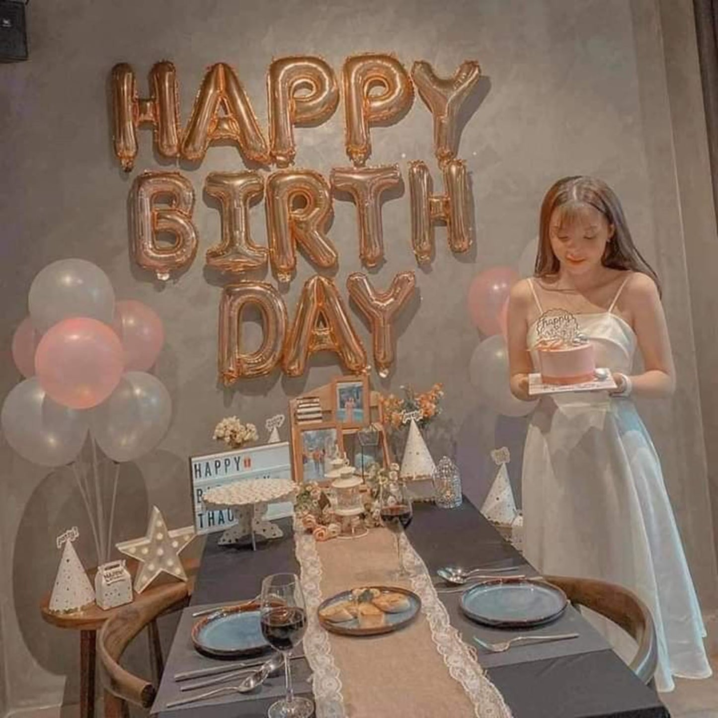85 Pcs Gold Letter Balloons,16 Inch Foil Alphabet Number Double Set