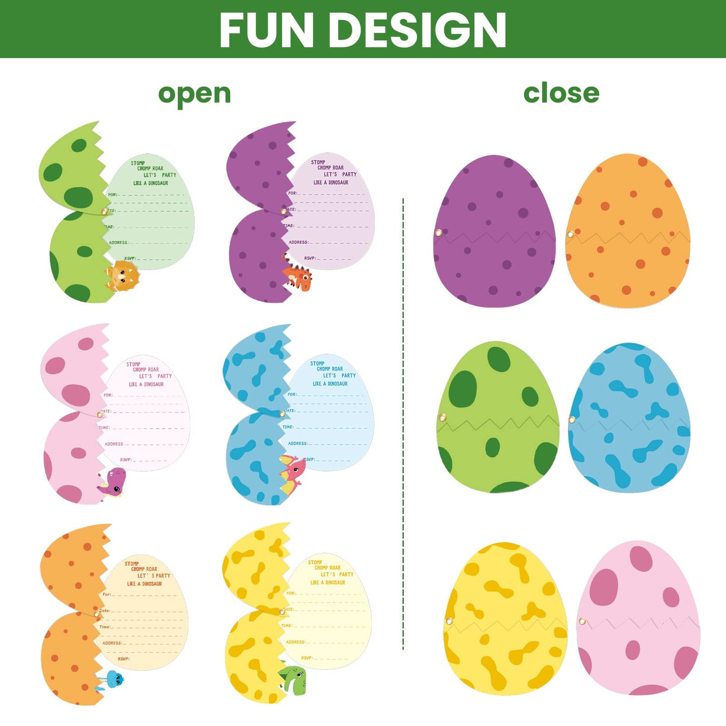 24 Pack Dinosaur Birthday Party Invitations Cards with Envelopes Dinosaur Party Supplies Fill In