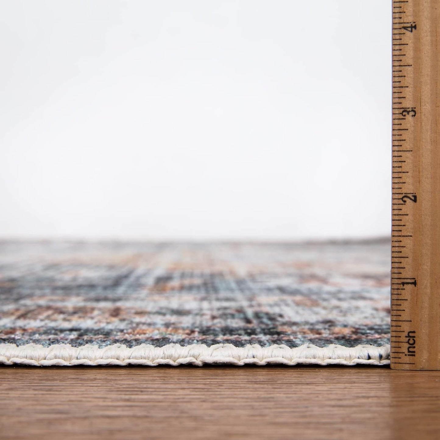 Bloom Rugs Washable Non-Slip 8' x 10' Rug - Teal/Peach Traditional Area Rug for Living Room, Bedroom, Dining Room, and Kitchen - Exact Size: 8' x 10'