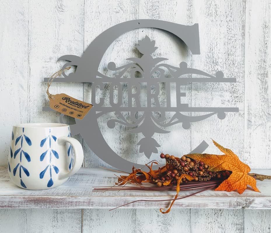 RealSteel Split Letter Name Monogram, Personalized Metal Sign, Custom Letter Alphabet Split Wall Decor Steel Monogram, Perfect for Birthdays, Weddings, Anniversary, Housewarming Gifts