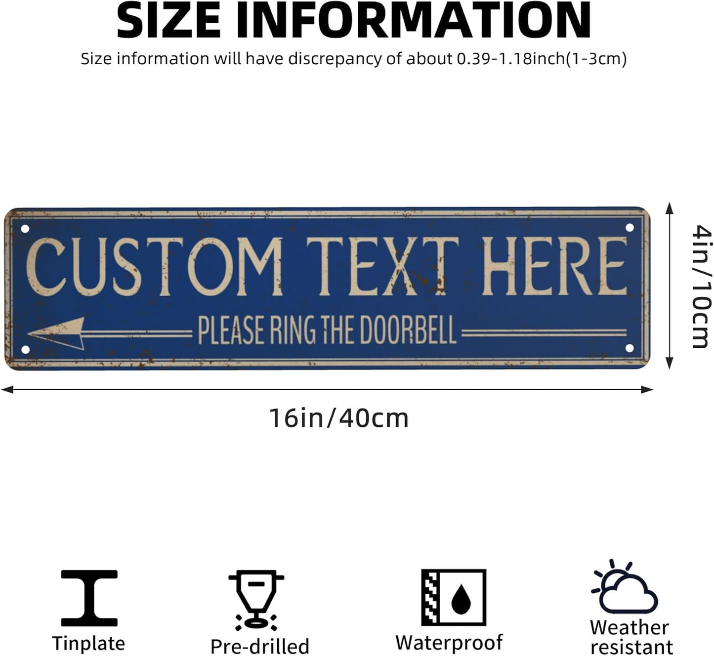Custom Signs Outdoor Metal Personalized Street Signs with Your Text Name Logo Photo for Business Home Street Bar Outdoor Indoor Wall Decor Fade Resistant Plaque