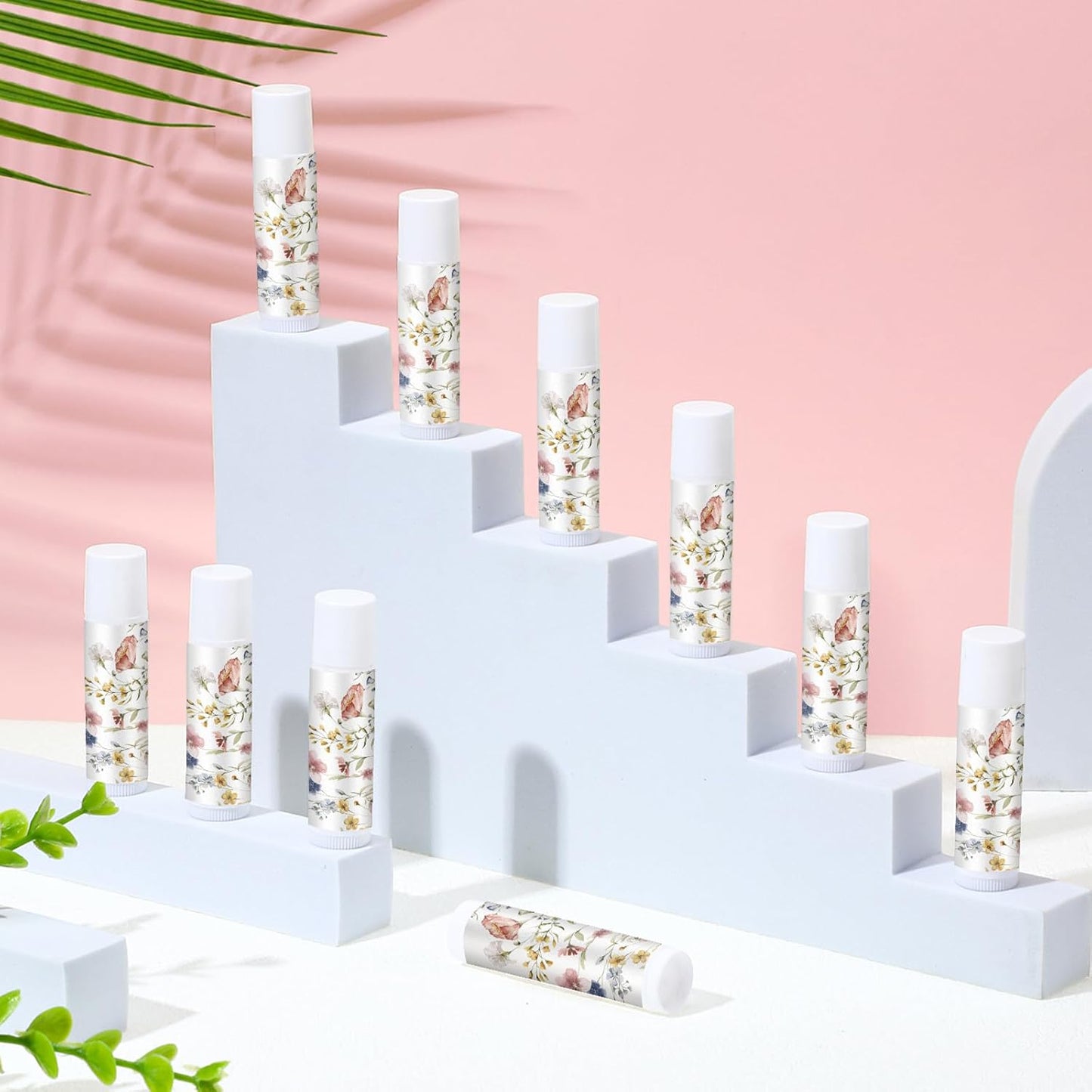 50 Pcs Wildflower Wedding Bridal Shower Gifts Bulk Floral Lip Balm Baby Shower Party Favors Thank You Appreciation Gifts for Women Tea Bachelorette Party