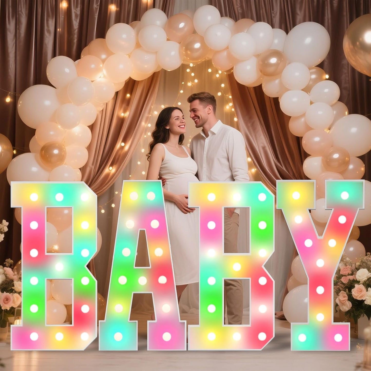 Ledido 4FT Marquee Light Up Letters, 34 Colors Changing Marquee Letter 4 Feet Tall with Remote, Big Letters for Party Wedding Graduation Birthday Decorations, Large Light Up Letter I