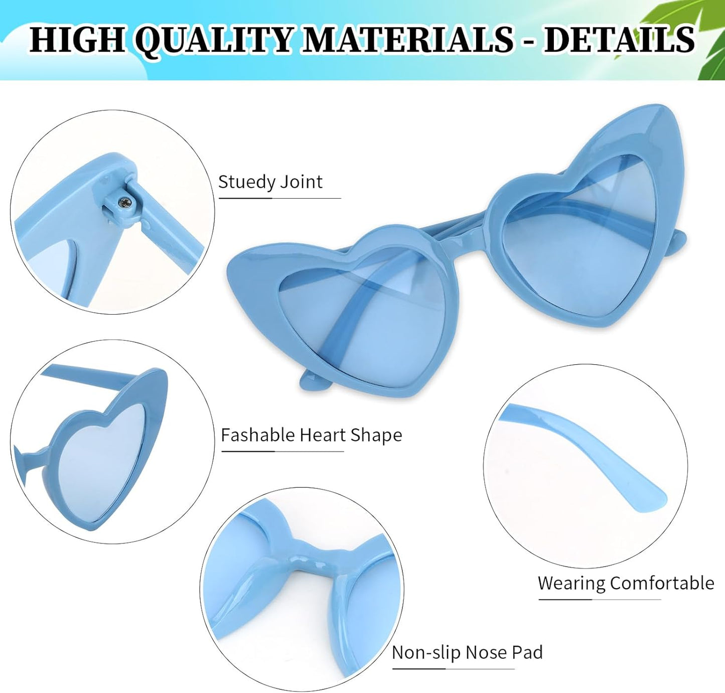 CIEHER Bachelorette Party Favors - White Black Heart Sunglasses for Bride Bridesmaid