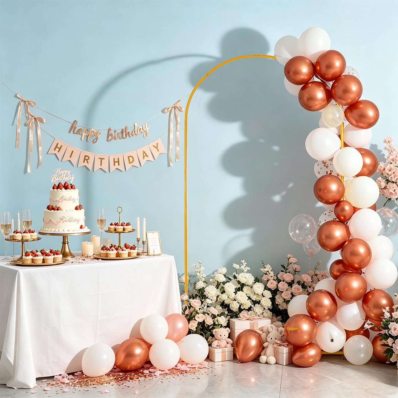 6.6FT Metal Wedding Arch Backdrop Stand for Party Balloon Arch Stand