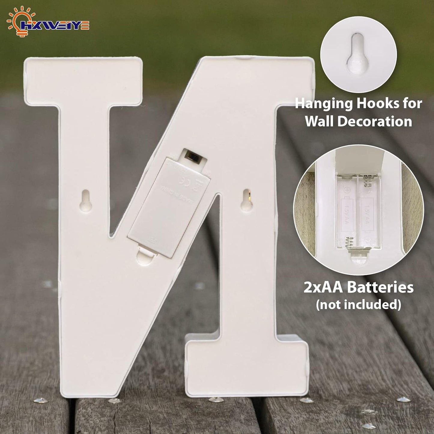 HXWEIYE LED Marquee Letters Lights Sign N, 26 Alphabet 8.57 Inch Light Up Letter and Number 0-9 Number Warm White Led Letters for Bar Party Birthday Home Wedding Décor (9 * 7.6 * 1.8IN)