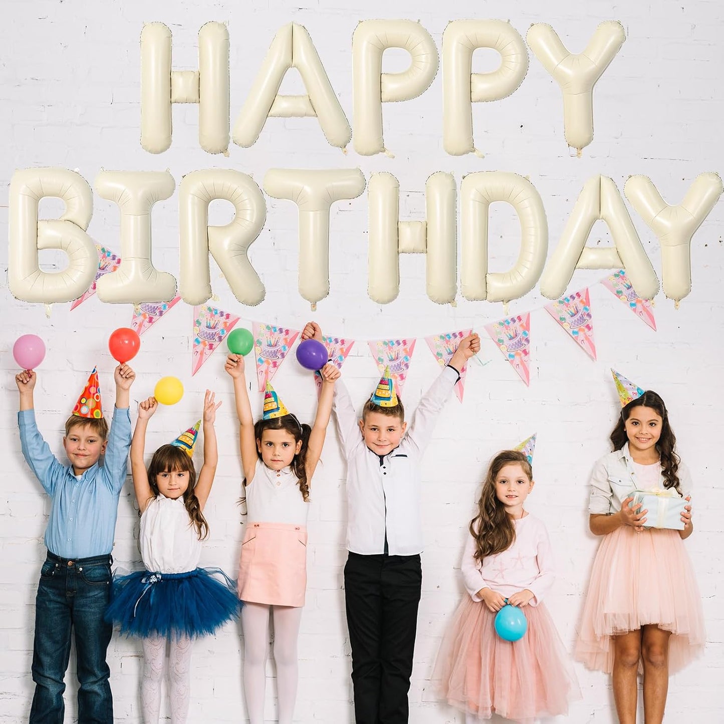 40 Inch Letter Balloons Y, Big Custom A-Z Alphabet Foil Name Balloon Cream White, Self Inflating Beige Customize Helium Balloon Letters Y for Women Girls Birthday New Year Baby Shower Party Decoration