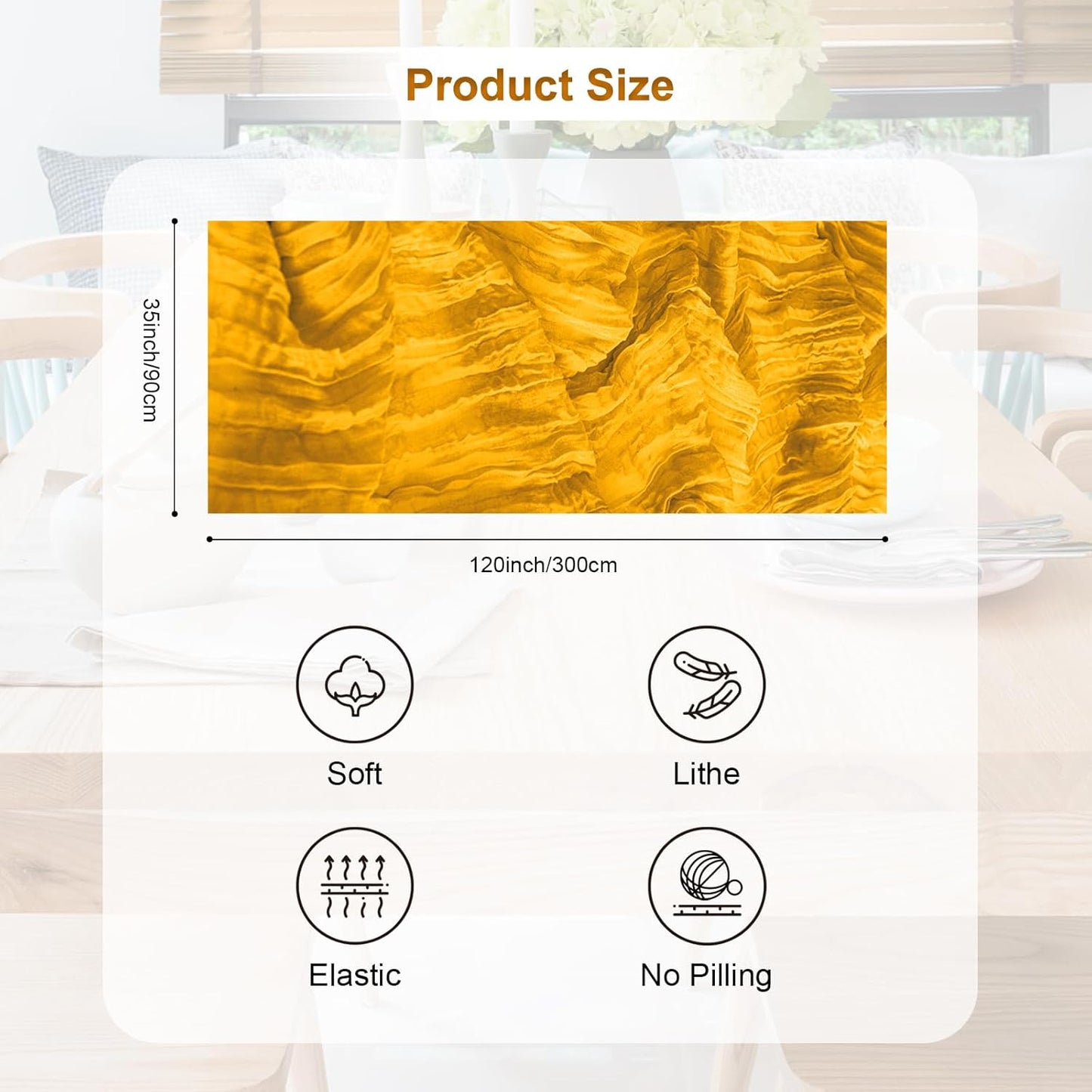 10 Pack Gold Cheesecloth Table Runner 35x120 Inch 10Ft Rustic Gauze Cheese Cloth Table Runner Sheer Cheesecloth Table Runners for Wedding Party Bridal Shower Decoration