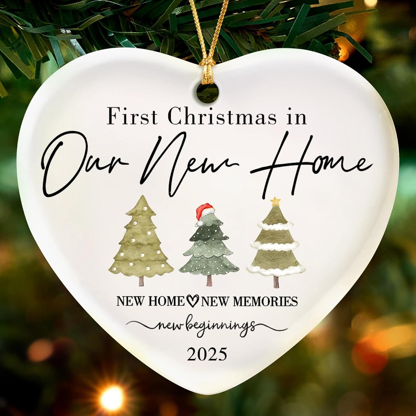 House Warming Gifts New Home,New Home Ornament 2025 Glass Ornament 2025,Home Gift Ideas,First Christmas House Ornaments