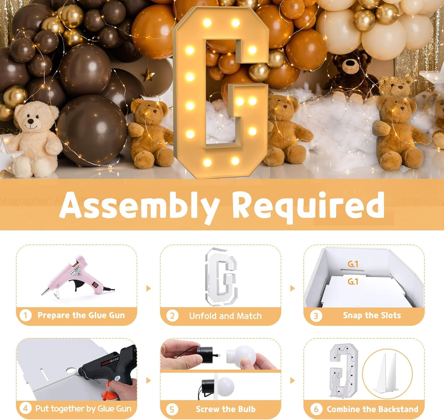 imprsv 4FT Marquee Light Up Letters for Birthday Party Decorations Large Marquee Letters for Wedding Event Bridal Shower Engagement Anniversarty Party Decor,Letter G